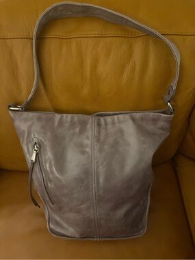 HOBO Gray Leather Hobo Bag